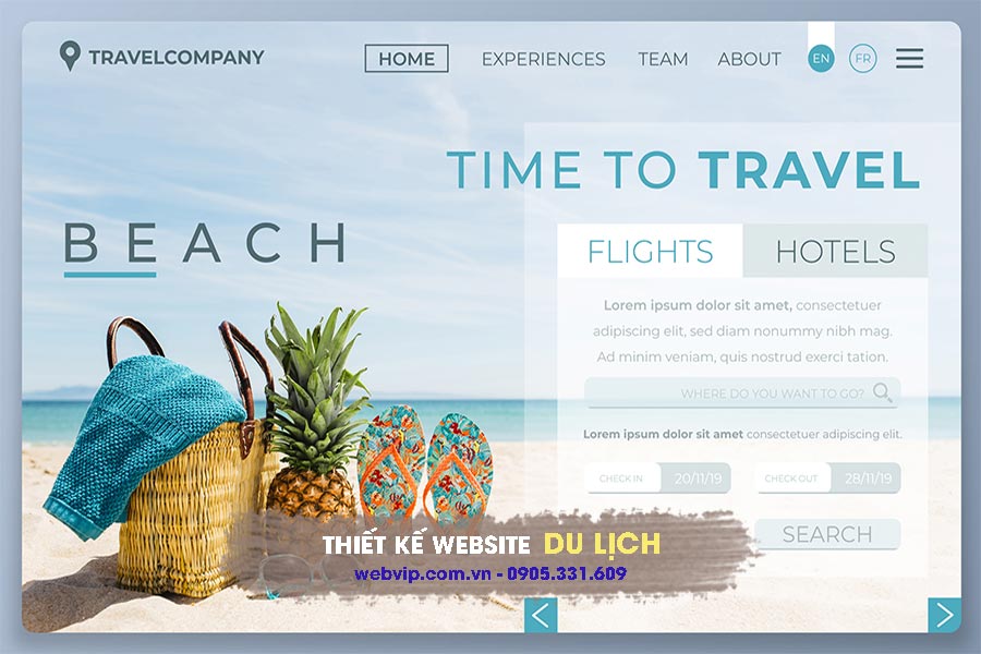 Dịch vụ Thiết kế website Du Lịch