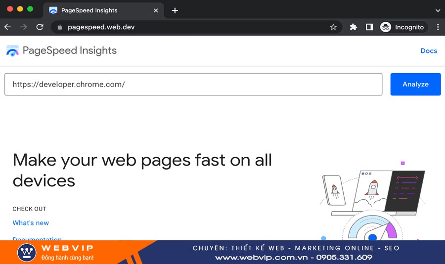 Bài 2: Hướng Dẫn Tự Kiểm Tra Website Chuẩn SEO On-page (Checklist A-Z) Chi Tiết Nhất 2025 8 Dùng công cụ PageSpeed Insights của Google để kiểm tra Tốc độ tải trang