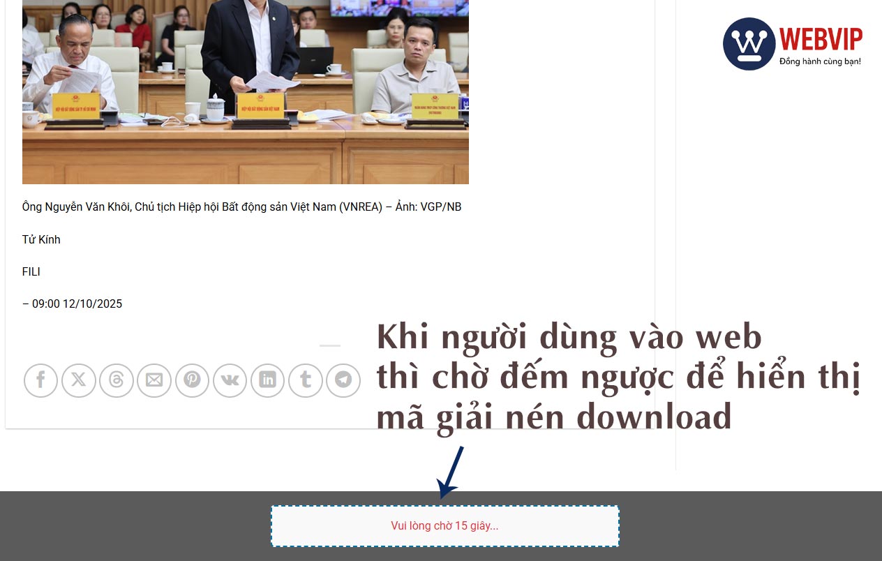 Dịch Vụ Traffic User 7 Người dùng muốn tìm mã download phải chờ 60s để lấy mã