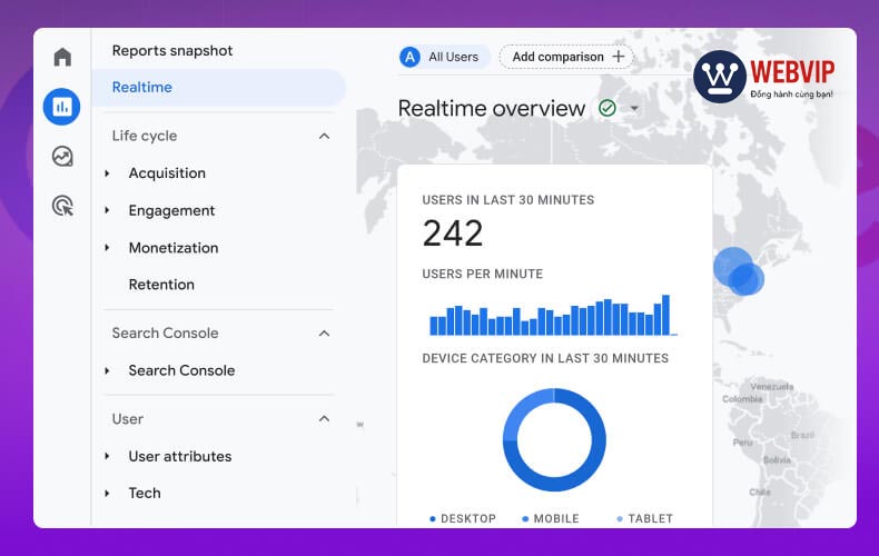 Dịch Vụ Traffic User 9 Google Analytics 4 cung cấp ảnh chi tiết về người dùng – phiên – sự kiện. Trong bối cảnh mua traffic user (ưu tiên traffic người dùng thật)