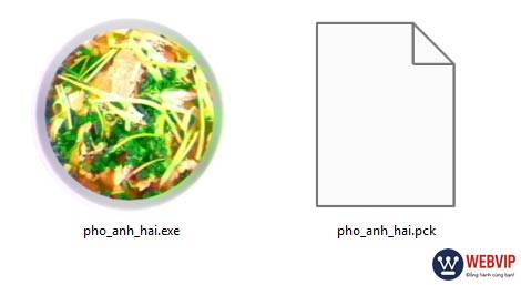 Folder giải nén được chỉ có 2 file. Theo khuyến nghị của nhà phát triển, 2 file này phải nằm cùng một thư mục thì game mới có thể chạy.