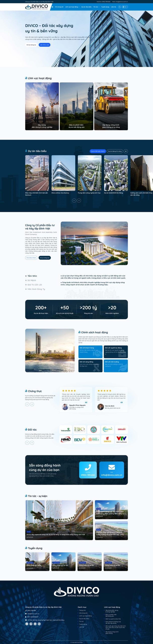 DIVICO – Xây dựng dân dụng, Công trình giao thông & hạ tầng